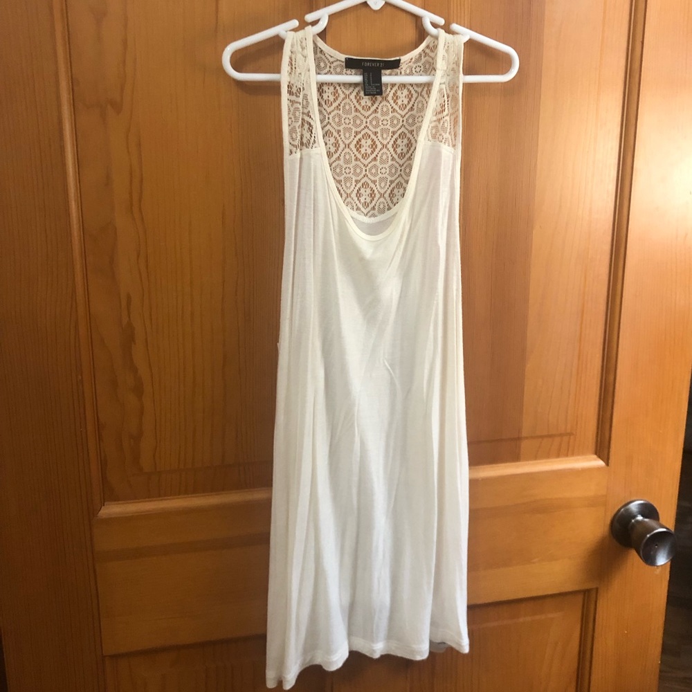 Off-White Lace Detail Tank Top